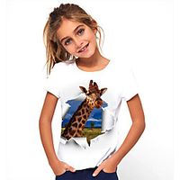 Kids Girls' T shirt Short Sleeve Graphic Print White Children Tops Summer Active Daily Wear Regular Fit 4-12 Years Lightinthebox - thumbnail