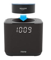 iHome Docking Bedside and Home Office Amazon Echo Dot Speaker System, Carbon Black