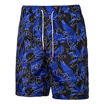 Men's Casual Plus Size Loose Casual Holiday Shorts Bermuda shorts Pants Graphic Leaf Knee Length Blue Red  Summer  Drawstring Lightinthebox