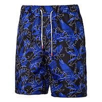 Men's Casual Plus Size Loose Casual Holiday Shorts Bermuda shorts Pants Graphic Leaf Knee Length Blue Red  Summer  Drawstring Lightinthebox - thumbnail