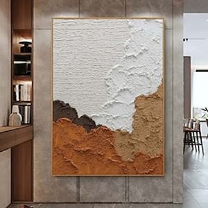 Hand Painted Heavy Textured painting handmade Terracotta Textured painting Wall Art Minimalist painting Wall Art Plaster Art Terracotta Abstract Art Bright Wall Art Home Decor ready to hang or canvas Lightinthebox