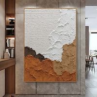 Hand Painted Heavy Textured painting handmade Terracotta Textured painting Wall Art Minimalist painting Wall Art Plaster Art Terracotta Abstract Art Bright Wall Art Home Decor ready to hang or canvas Lightinthebox - thumbnail
