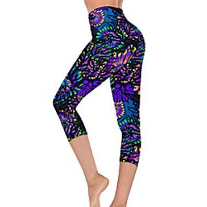 21Grams Women's High Waist Yoga Pants Capri Leggings Tummy Control Butt Lift Purple Fitness Gym Workout Running Summer Sports Activewear High Elasticity Lightinthebox
