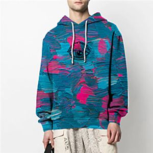 Men's Pullover Hoodie Sweatshirt Graphic Oil Painting Front Pocket Print Casual Daily Weekend 3D Print Casual Retro Hoodies Sweatshirts  Green Blue Purple Lightinthebox