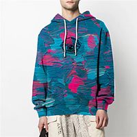 Men's Pullover Hoodie Sweatshirt Graphic Oil Painting Front Pocket Print Casual Daily Weekend 3D Print Casual Retro Hoodies Sweatshirts  Green Blue Purple Lightinthebox - thumbnail