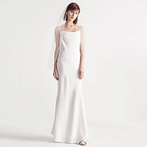 Sheath  Column Wedding Dresses Spaghetti Strap Floor Length Spandex Sleeveless Country with Draping 2021 Lightinthebox