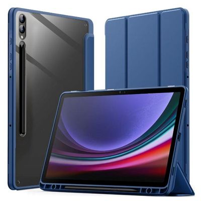 Trands Galaxy 11 inch Tab S9 Case Hybrid Flip Case Cover With S Pen Holder, Blue- TR-CC9904 Trands Galaxy 11 inch Tab S9 Case Hybrid Flip Case Cover With S Pen Holder, Blue- TR-CC9904