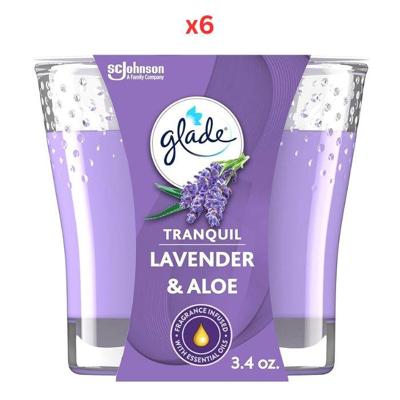 Glade Candle Tranquil Lavender And Aloe 3.4Oz Pack Of 6 Glade Candle Tranquil Lavender And Aloe 3.4Oz Pack Of 6
