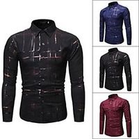 men's casual shirts spring and autumn foreign trade long sleeve shirt fashion urban stripe plaid print cardigan Lightinthebox - thumbnail