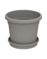 Cosmoplast Round Flower Pot With Tray 14 inch Curver Grey Cosmoplast Round Flower Pot With Tray 14 inch Curver Grey