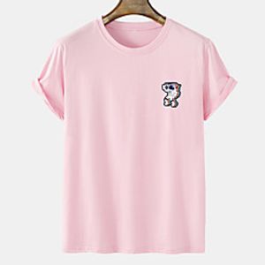 Men's Unisex Tee T shirt Hot Stamping Graphic Prints Astronaut Plus Size Short Sleeve Casual Tops 100% Cotton Basic Fashion Designer Comfortable Blue Blushing Pink Orange miniinthebox