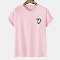 Men's Unisex Tee T shirt Hot Stamping Graphic Prints Astronaut Plus Size Short Sleeve Casual Tops 100% Cotton Basic Fashion Designer Comfortable Blue Blushing Pink Orange miniinthebox - thumbnail