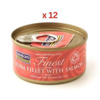 Fish4Cats Finest Tuna Fillet with Salmon Wet Cat Food 70g Pack Of 12