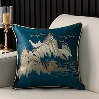 Decorative Toss Pillows Jacquard Mountain Throw Pillow Cover for Bedroom Livingroom Sofa Couch Chair Bench miniinthebox - thumbnail