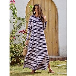 Women's Geometic Pattern Dress Vacation Pink S M L Lightinthebox