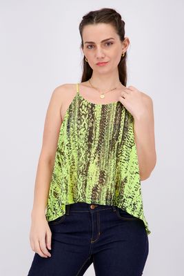 Womens Printed Tank Top Lime/Black Womens Printed Tank Top Lime/Black