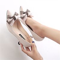 Women's Heels Pumps Canvas Solid Colored Almond Black Lightinthebox - thumbnail