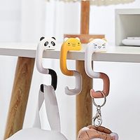 5pcs Desk Bag Cartoon Hook Cute Folding Desktop Bag Hook Desk Side Bookbag Hanger Key Storage Hook Lightinthebox - thumbnail