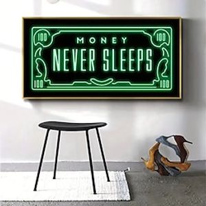 Wall Art Canvas Green Flash Money Prints and Posters Pictures Decorative Fabric Painting For Living Room Pictures No Frame miniinthebox