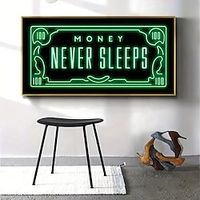 Wall Art Canvas Green Flash Money Prints and Posters Pictures Decorative Fabric Painting For Living Room Pictures No Frame miniinthebox - thumbnail