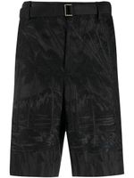 Sacai belted embroidered bermuda shorts - Black