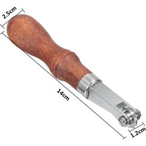 Wooden Handle Leather Craft Spacer Roulette Tool Leather DIY Working Supplies