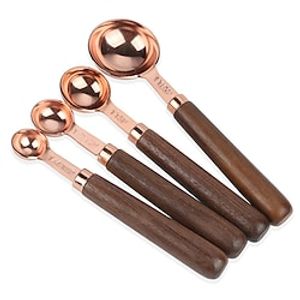 Stainless Steel Measuring Spoons Set Rose Gold Measuring Cups Kitchen Accessories Baking Tea Coffee Spoon Measuring Tools miniinthebox