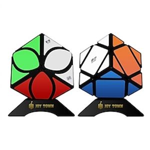 Speed Cube Set of 2 Cube Puzzle and Qiqi Skewb Cube Twisty Puzzle Smooth 3x3 Bundle Pack Speedcubing with Bonus Stands Great Gift Idea for Teenagers Black miniinthebox