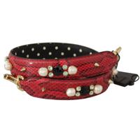 Dolce Gabbana Elegant Red Python Leather Shoulder Strap - BEL8743 - thumbnail