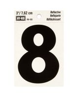 Hy-Ko 3 Inches Black Reflective Number 8