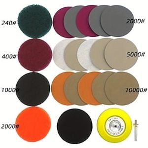 21pcs/set 3 inch Car Headlight Lens Restoration Repair Kit Polishing Cleaner Cleaning Tool miniinthebox