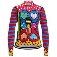 21Grams Women's Cycling Jersey Long Sleeve Bike Top with 3 Rear Pockets Mountain Bike MTB Road Bike Cycling Breathable Quick Dry Moisture Wicking Reflective Strips Red Heart Spandex Sports Clothing miniinthebox - thumbnail