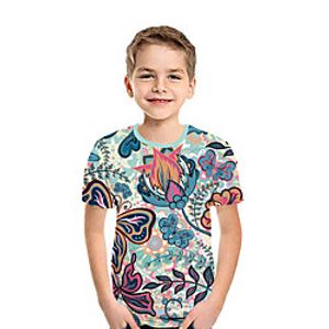 Kids Boys' T shirt Tee Short Sleeve Butterfly 3D Print Animal Blue Children Tops Summer Active Daily Wear Regular Fit 3-12 Years Lightinthebox
