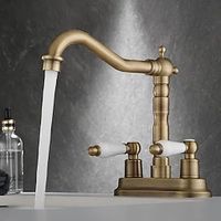 Classic Utility Sink Laundry Faucet with Rotatable Spout, Centerset High Arc Two Handles Two Holes Washing Basin Tap with Hot and Cold Water Hoses, Laundry Tub Pot Filler Commercial Faucet with Ceramic Valve Lightinthebox - thumbnail