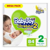 Babyjoy 2x Compressed Diaper, Mega Pack Small Size 2, Count 84, 3.5 - 7 Kg