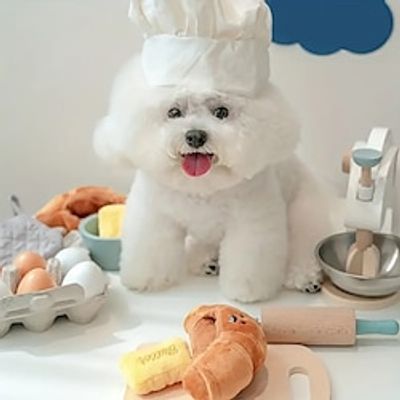 Puppy Snuffle Toy Cute Pet Sniffing Toys Croissant Design Puppy Chew Squeaky Toy Pet Supplies Interactive Fetch Play For Puppy Lightinthebox