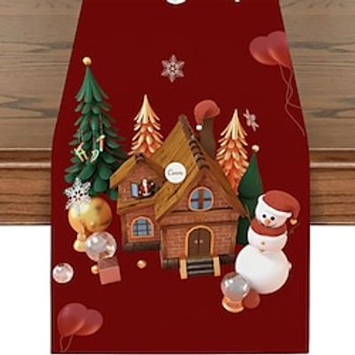Christmas Table Runner, Seasonal Winter Xmas Holiday Kitchen Dining Table Decoration for Indoor Outdoor Home Party Decor Lightinthebox