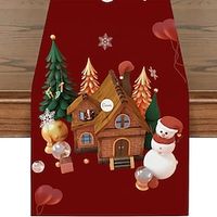 Christmas Table Runner, Seasonal Winter Xmas Holiday Kitchen Dining Table Decoration for Indoor Outdoor Home Party Decor Lightinthebox - thumbnail