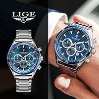 LIGE Men Quartz Watch Diamond Luxury Large Dial Business Calendar Date Zinc alloy Watch Lightinthebox