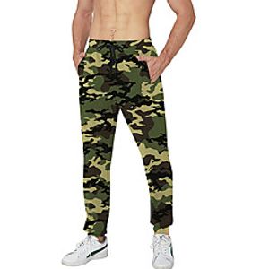 Men's Casual Athleisure Daily Sports Jogger Pants Sweatpants Pants Camouflage Full Length Drawstring Pocket 3D Print Camouflage Green Lightinthebox