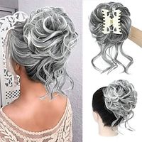 Messy Bun Hair Piece Claw Clip Curly Wavy Hair Buns Tousled Updo Hair Buns Extensions Scrunchie Long Beard Clip Claw in Bun Hair pieces for Women Lightinthebox