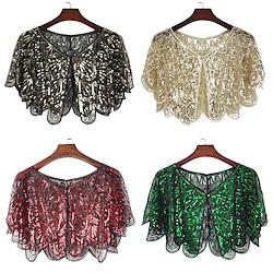 Retro Vintage Roaring 20s 1920s Party Costume Shawls The Great Gatsby Charleston Women's Sequins Christmas Event / Party Shawl Lightinthebox