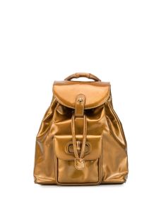 Gucci Pre-Owned Bamboo metallic backpack - Brown