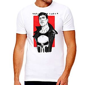 Men's Unisex Tee T shirt Hot Stamping Graphic Prints Character Skull Plus Size Print Short Sleeve Casual Tops Cotton Basic Designer Big and Tall White miniinthebox