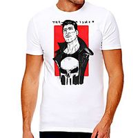 Men's Unisex Tee T shirt Hot Stamping Graphic Prints Character Skull Plus Size Print Short Sleeve Casual Tops Cotton Basic Designer Big and Tall White miniinthebox - thumbnail