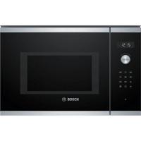 Bosch 60cm Built-In Microwave Oven with Grill | Brushed Steel | Frameless Black Glass | AutoPilot 8 | Stainless Steel Interior | 25L