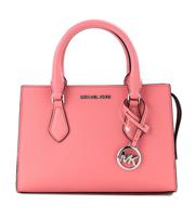 Michael Kors Sheila Small Tea Rose Vegan Leather Center Zip Satchel Purse Bag (85998)