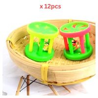 For Pet Funny Toy With Bell For Cats - Yellow and Green (Pack of 12)