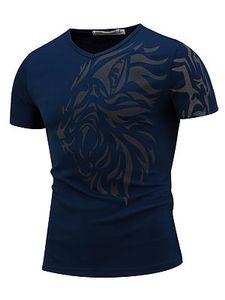 Stylish Men V-Neck Printed T-Shirt
