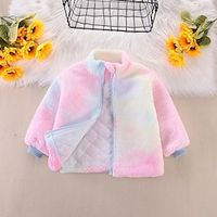 Toddler Girls' Puffer Jacket Solid Color Fashion Outdoor Coat Outerwear 3-7 Years Winter Pink Lightinthebox - thumbnail